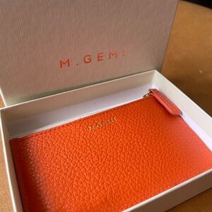 M.Gemi Orange Leather Card Holder